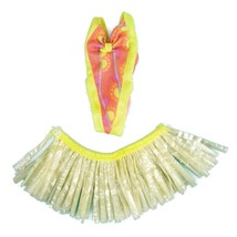 Vintage 1990 Barbie Hawaiian Fun Skipper Grass Skirt Yellow One Piece Swimsuit - £8.01 GBP