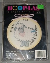 Hooplas #20277 Ewe&#39;s Not Fat Fluffy Stamped Cross Stitch Kit Lamb 4&quot; Hoo... - $10.00