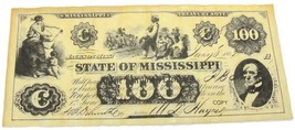 $100 Dollar Mississippi Treasury Note State of Mississippi Copy Reproduc... - £27.76 GBP