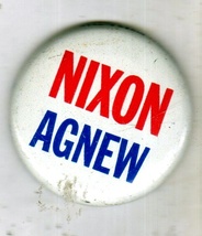 Vintage 1968 Nixon Agnew campaign pinback button Offiical Nixon button  - $4.95