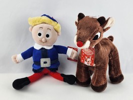 Rudolph Red Nosed Reindeer &amp; Hermey Misfit Elf Dan Dee Plush 8&quot;  &amp; 13&quot; - £18.94 GBP