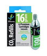 Genuine Innovations G2153, Bicycle CO2 Cartridges, Threaded, 16g, Pack of 6 - $489.21 MXN