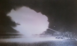 Vintage Photo;Large Gun Being Fired At Night; From WW2; Circa 1943 - £11.93 GBP