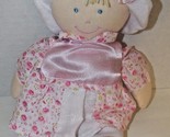  First baby soft Doll pink plush flowers pink satin Yangzhou Hengan blon... - $9.35