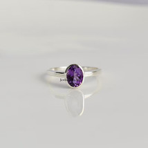 Amethyst Gemstone Solid 925 Sterling Silver Handmade Stackable Ring - $8.42+