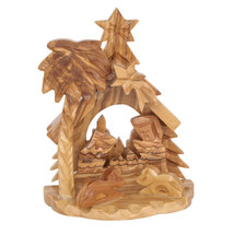 Christmas Nativity Scene Natural Olive Wood Handmade from Bethlehem 4&#39;&#39;/... - £11.25 GBP