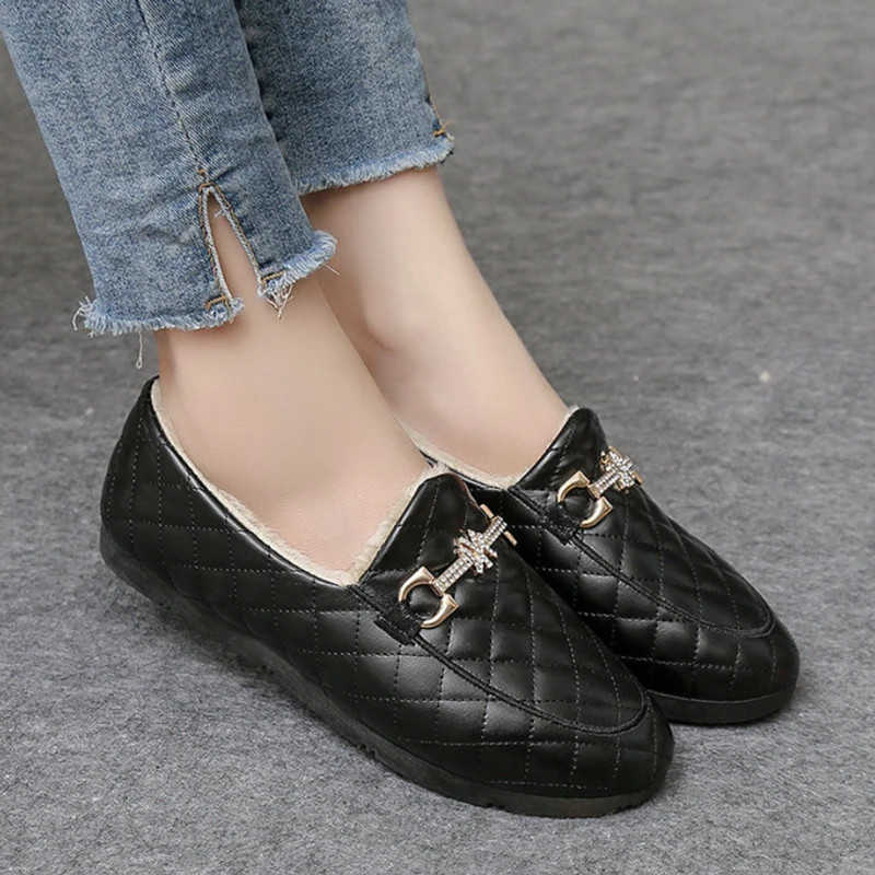 Winter Fashion 2024 Women  Loafers Warm Soft Pu Boat Shoes For Women Comfortable - £119.89 GBP