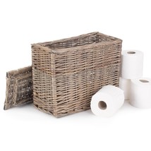 Rectangular Toilet Tidy Lidded Basket - £36.09 GBP