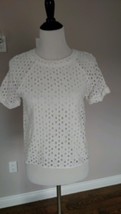 EUC WHISTLES Popover White Cut Out 100% Cotton Embroidered Dots SZ US 4 - $645.87 MXN