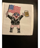 Pig Beer Jacket Glasses American Flag Patch New Stick On - $6.79 CAD