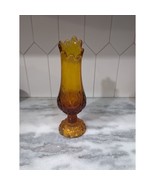 Kanawha Glass Moon Stars Amber Honey Vase, MCM Decor, Swung Pedestal Vas... - $39.60