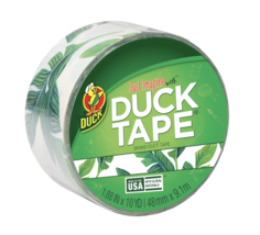 Duck Brand Printed Duct Tape, 1.88&quot;. x 10 Yards, Green and White, Banana Leaf - £6.35 GBP