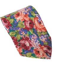 Camden Court Floral Flowers Roses Multicolor Novelty Necktie - £21.01 GBP