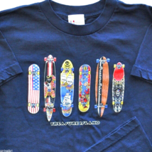 Treasure Island Las Vegas Skateboards Kids T-Shirt sz 14-16 Pirate Skulls USA - £13.91 GBP