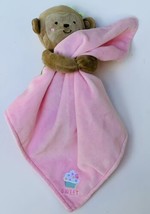 Carters Child Of Mine Monkey Pink Lovey Rattle Security Blanket Sweet Cupcake - $19.62