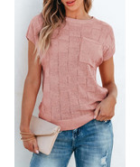 Andrea Lattice Textured Knit Short Sleeve Sweater - $449.13 MXN