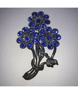 Vintage Brooch Art Nouveau Rhinestones 1930s Large Amazing Flower Czech ... - €78,47 EUR
