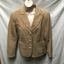 Bernardo Suede Leather Jacket Womens Sz S Genine Leather 3 Button - £26.76 GBP