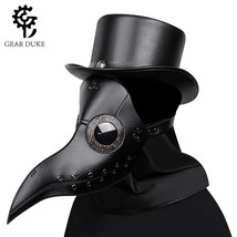 Halloween Punk Masquerade Plague Doctor Mask Novelty Fun Black Headgear ... - $46.00