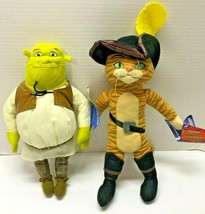 Shrek and Puss in Boots From Shrek the Third Set of 2 Plush Figure - £15.61 GBP