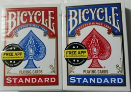 Bicycle Standard Poker Playing Cards Casino Quality Red &amp; Blue 2 Deck by... - £6.43 GBP