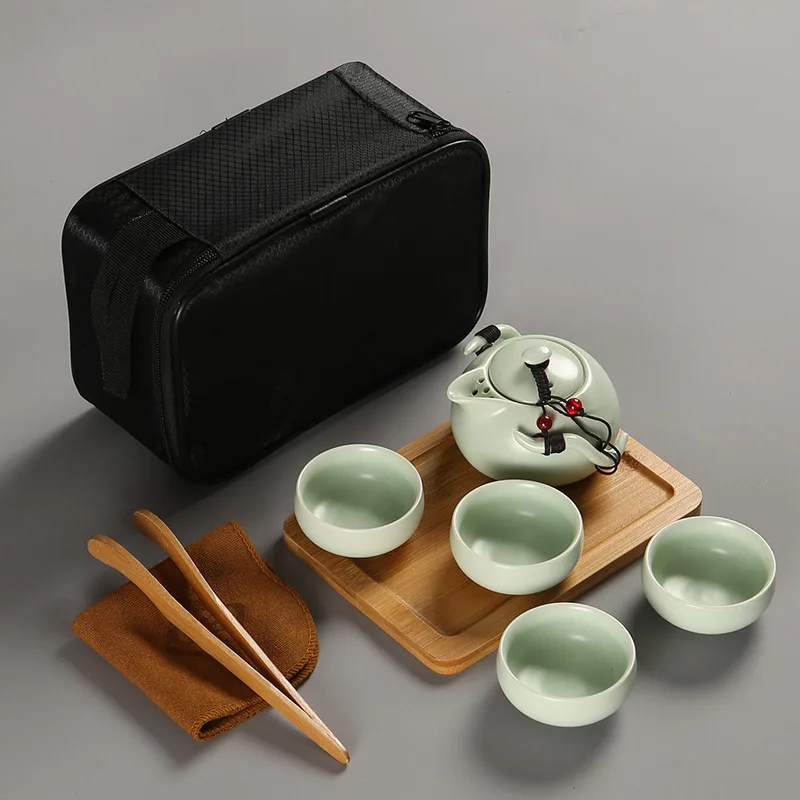 Play Chinese Tea Travel Tea Set Kung Fu Tea Set Ceramic Portable Teapot ... - £28.52 GBP
