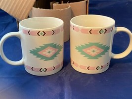 NOS Meiwa Aztec Table Art Set of 2 Pc Coffee Mugs NEW Southwestern - £25.32 GBP