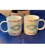NOS Meiwa Aztec Table Art Set of 2 Pc Coffee Mugs NEW Southwestern - €27,92 EUR