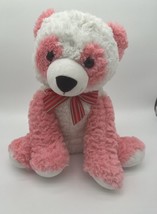 Panda Bear Dan Dee Pink &amp; White Soft KPlush Stuffed w/ Ribbon 15&quot; Large - £11.03 GBP