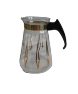 Vintage MCM Pyrex Atomic Gold Coffee Tea Juice Pitcher Carafe Estate Find - $27.99