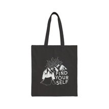 Personalized Tote Bag with Stunning Mountain Scene Illustration - Find Yourself - $16.48