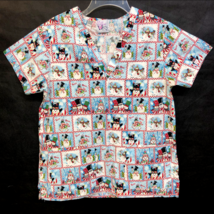 Willow Brook White Winter Holiday Season Peppermint Snowman Scrub Shirt ... - $14.99