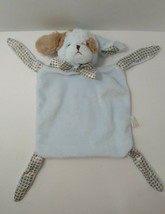 Bearington Baby Plush Puppy Dog Security blanket lovey Brown Blue Waggles knots - £7.17 GBP