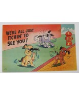 Vtg Postcard Colourpicture Lithograph &quot;We&#39;re All Just Itching to See You... - $185.45 MXN