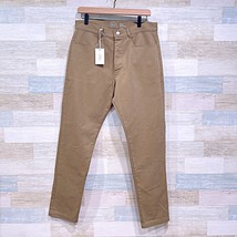 Alex Crane Canvas Cham Pants Tan Button Fly Slim Leg Cotton Casual Mens 30 - $128.69