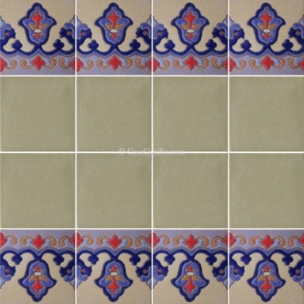 Ceramic High Relief Border  Tiles Handcrafted  - Sevilla -  (you select the size Item image 2