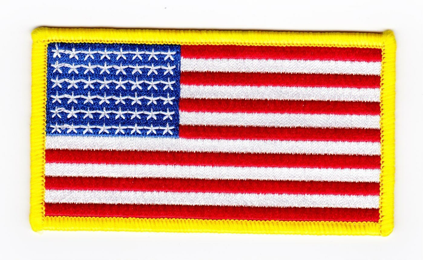 AMERICAN FLAG 2x4 SEW ON IRON EMBLEM EMBROIDERED UNITED STATES BIKER JAC... - $2.99