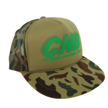 Vintage Snapback First Citizens Bank Camo Hat Rope Trucker Cap - £14.74 GBP