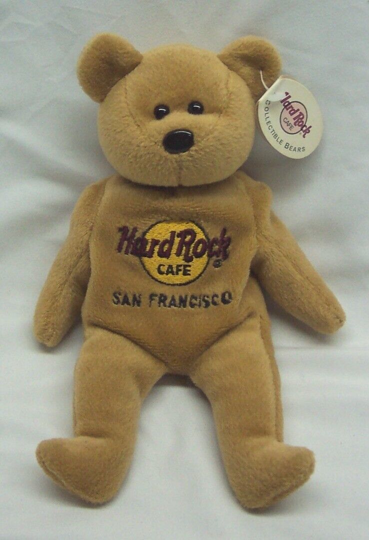 Hard Rock Cafe SAN FRANCISCO TEDDY BEAR 8" Bean Bag Stuffed Animal NEW - $16.34