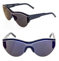 BALENCIAGA SKI 0004 Navy Blue Shield Mask Fashion Sunglasses BB0004SA Unisex 010 - £270.53 GBP
