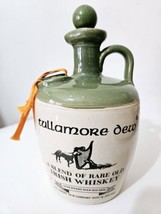 Vintage Tullamore Dew Irish Whiskey Ceramic Crock Jug Tag Empty Bottle Decanter - $16.32