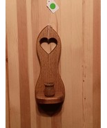 Vintage Oak Wood Wall Sconce Heart Cutout 12&quot; Decorative Country Farmhouse - $272.80 MXN
