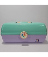 Vtg Caboodles Makeup Case Travel Vanity Mirror 90s 80s Purple Teal - $39.32 CAD