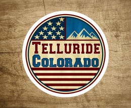 Telluride Colorado Skiing Mountains Stars And Stripes Decal Sticker 3&quot; S... - £3.88 GBP