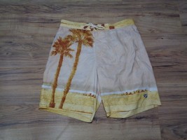 Cremieux Size Large Multicolor / Tan New Men&#39;s Swim Trunks Board Shorts - £30.57 GBP