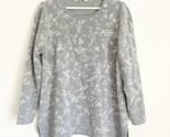 Soft Surroundings Gray White Scoop Neck Splatter Women’s Sweater PL - $19.99