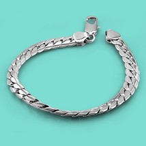 Hot Classic 925 Sterling Silver Bracelet 7MM HorseWhip Chain Men&#39;s Accessories C - £38.38 GBP