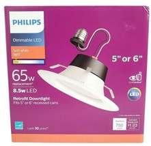 Philips Dimmable LED Retrofit Downlight 5" or 6" Recessed Cans 65 Watt 5967531UO - $14.01