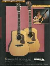 John Waite Washburn D70 &amp; D61 12-string acoustic guitar ad 8 x 11 advertisement - £3.31 GBP