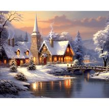 Rousp Christmas Diamond Painting Kit Winter Village 16x20 inch - $60.64 MXN